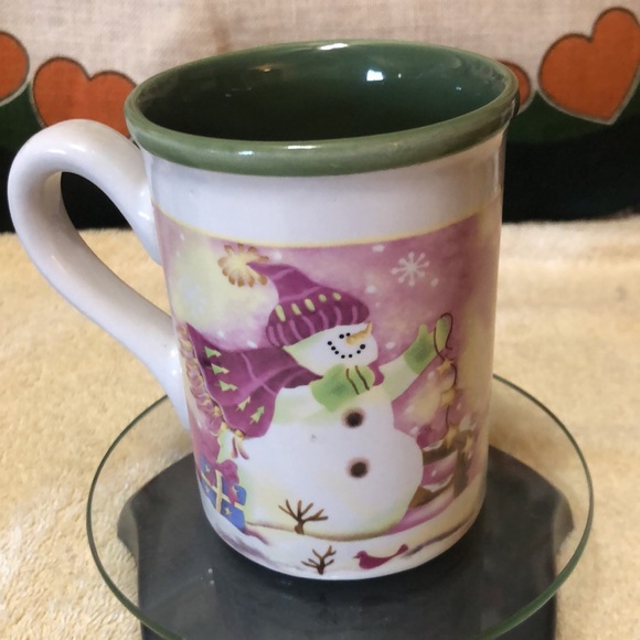 Vintage Greenbrier International, Snowman 16oz Stoneware Coffee Mug 4.5”x3.5” - Picture 3 of 6